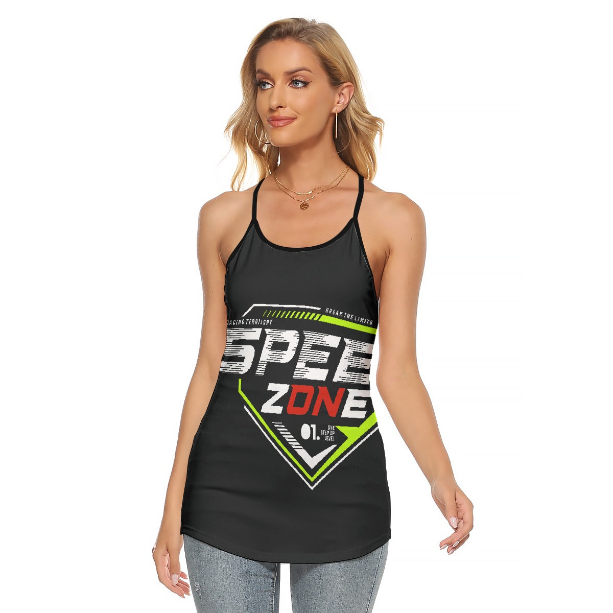 All-Over Print Women's Criss-Cross Open Back Tank Top