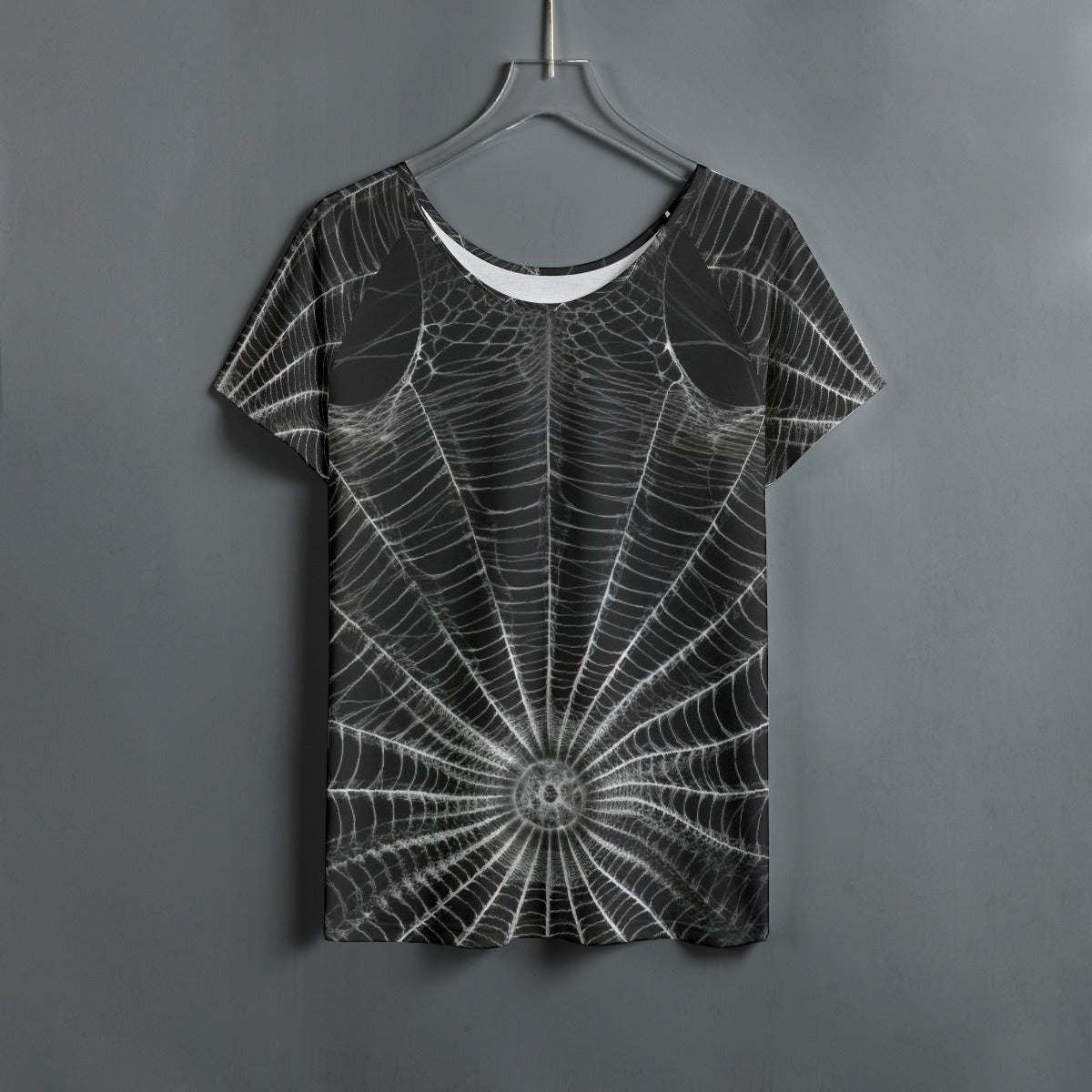 All-Over Print Women's Round Neck T-shirt With Raglan Sleeve