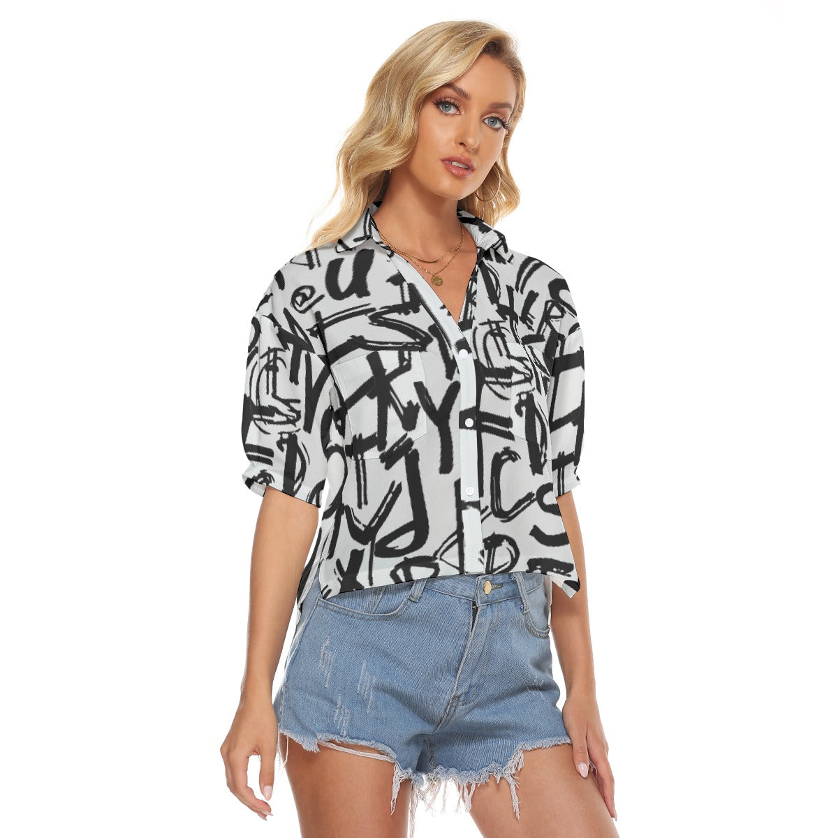 All-Over Print Women's V-neck Shirts