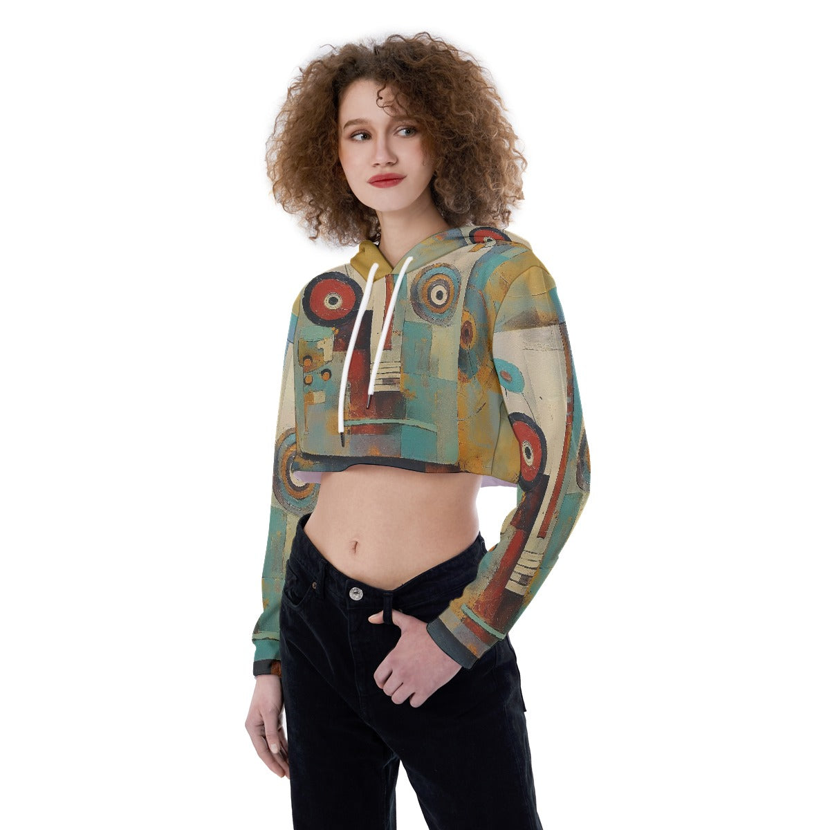 All-Over Print Women's Crop Top Hoodie