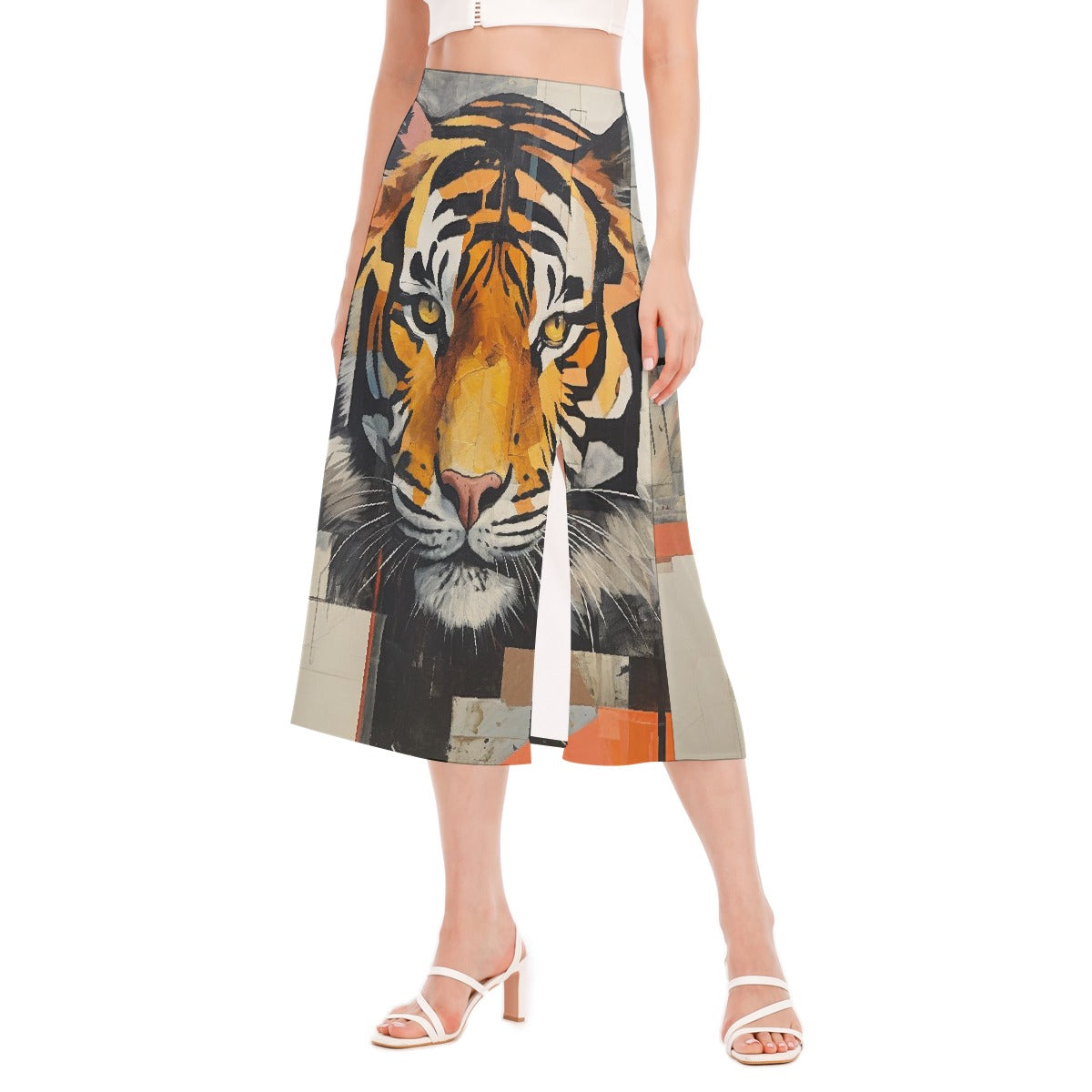 All-Over Print Women's High Slit Long Skirt