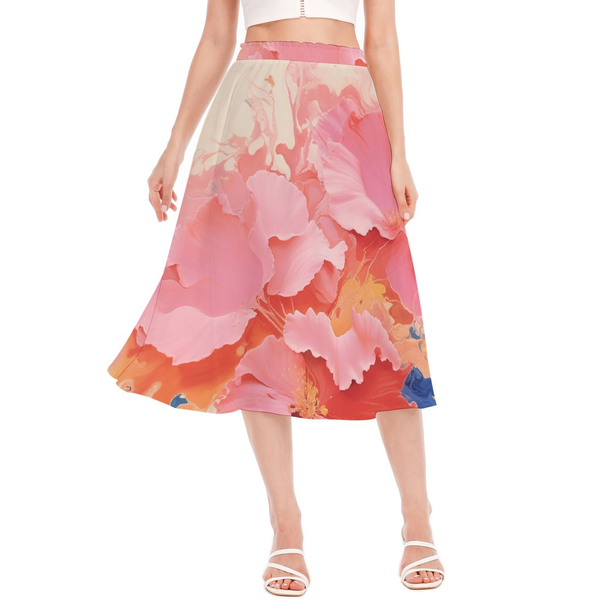 All-Over Print Women's Long Section Chiffon Skirt