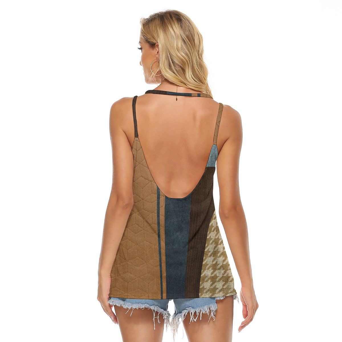 All-Over Print Women's Halter Top With Backless