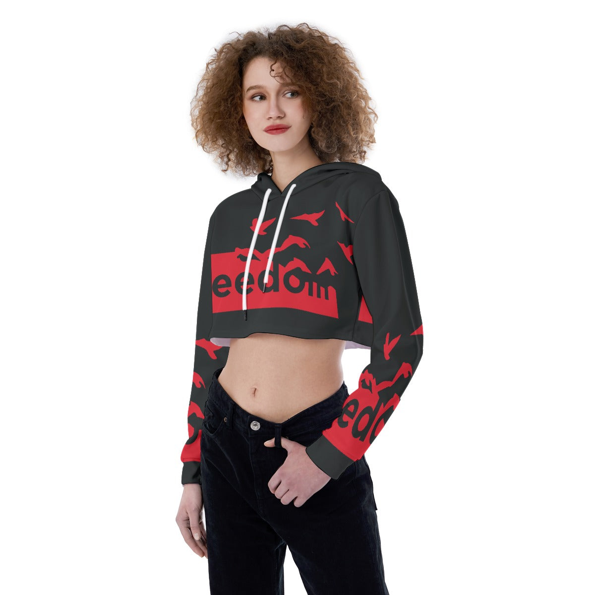 All-Over Print Women's Crop Top Hoodie