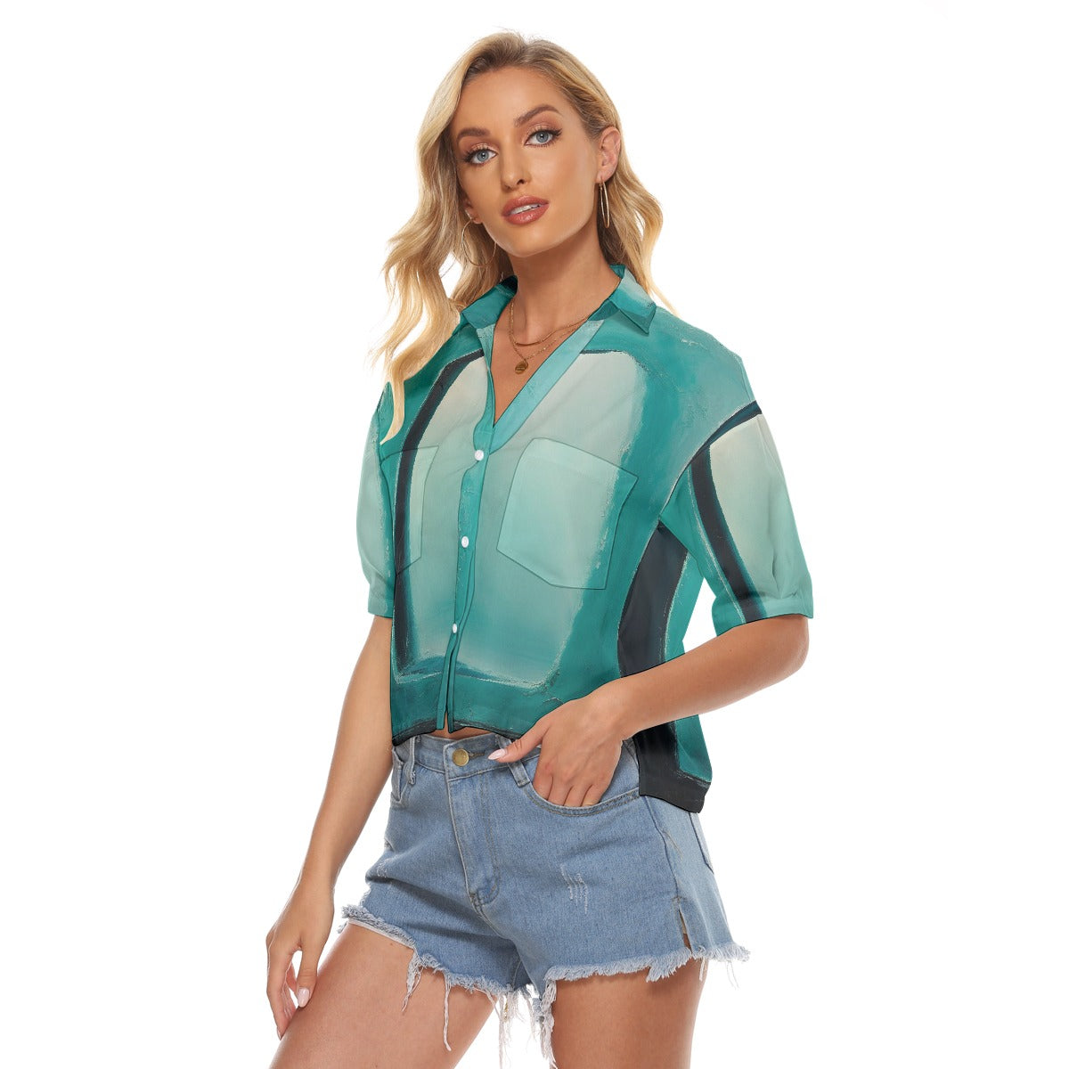 All-Over Print Women's V-neck Shirts