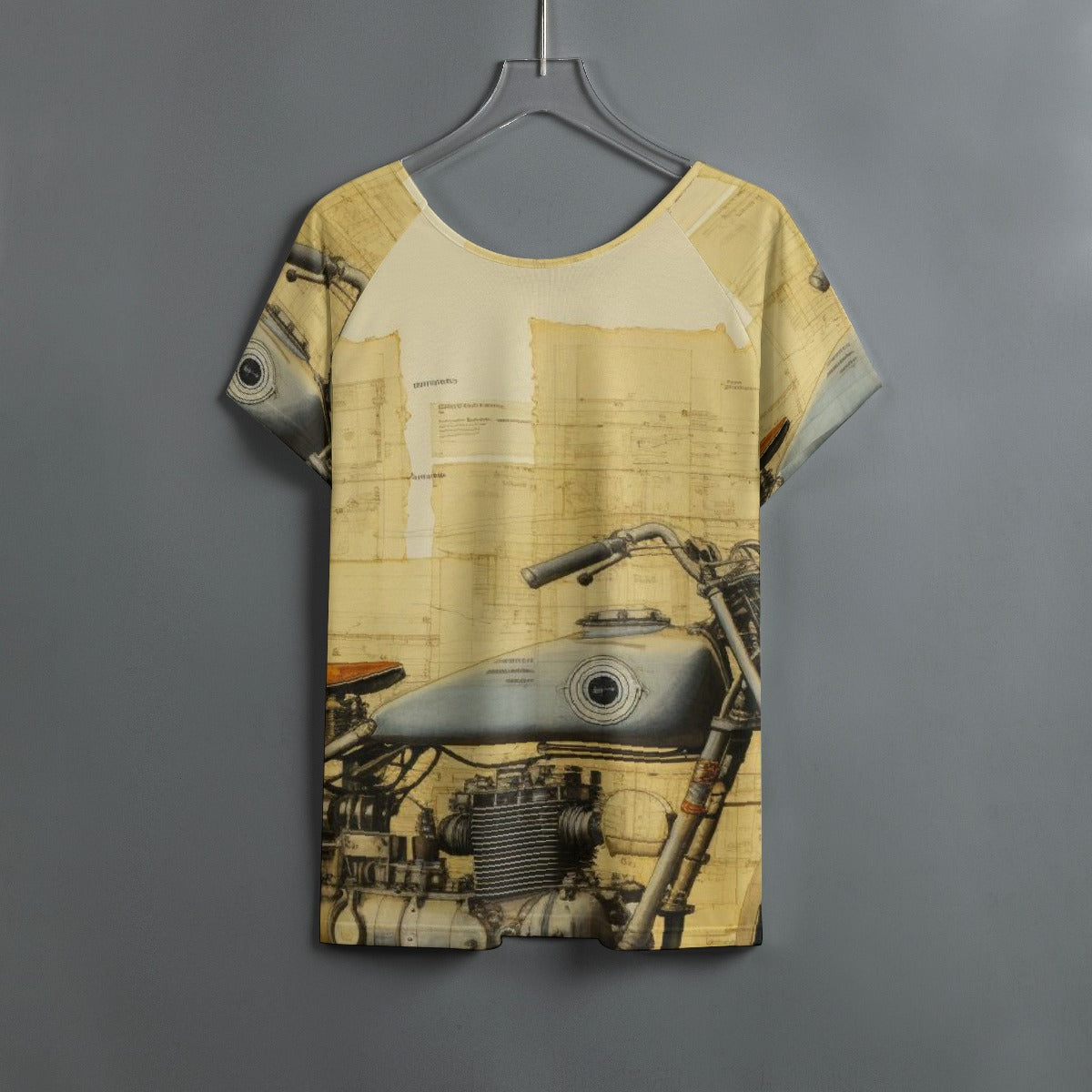 All-Over Print Women's Round Neck T-shirt With Raglan Sleeve