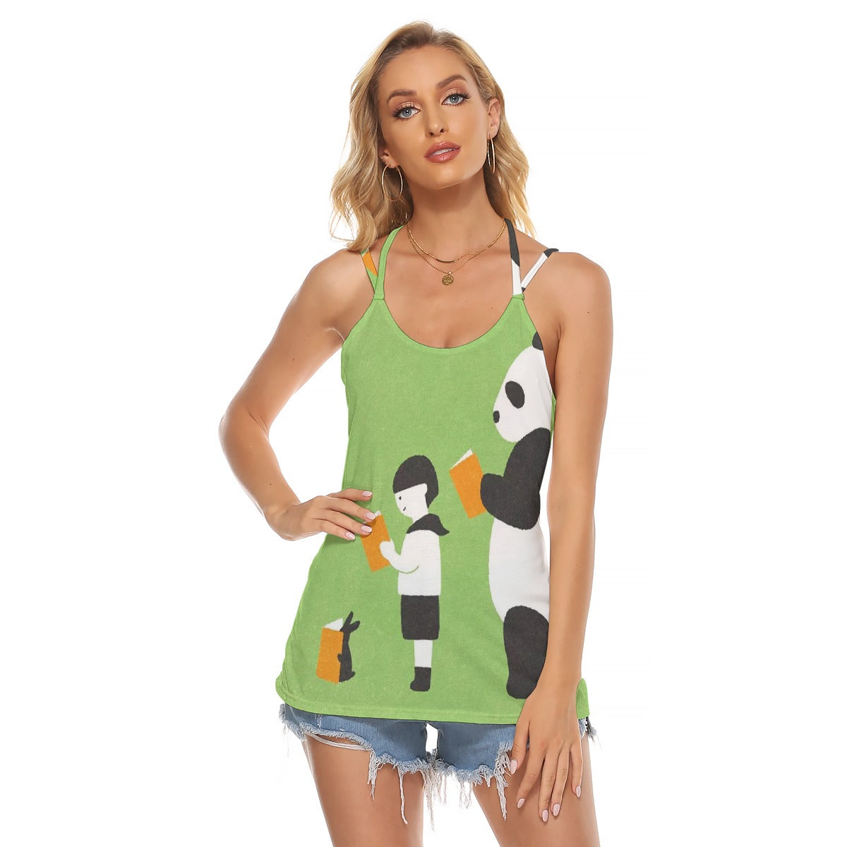 All-Over Print Women's Halter Top With Backless