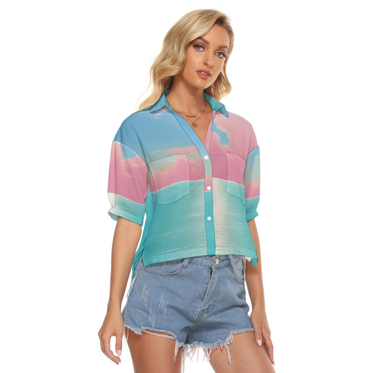 All-Over Print Women's V-neck Shirts