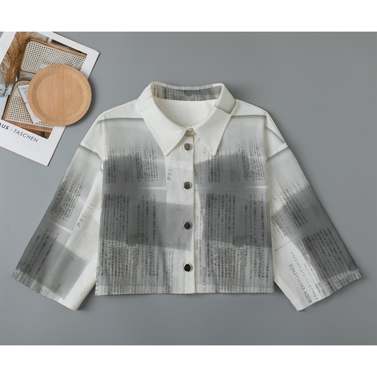 All-Over Print Women's Cropped Jacket | 245GSM Cotton