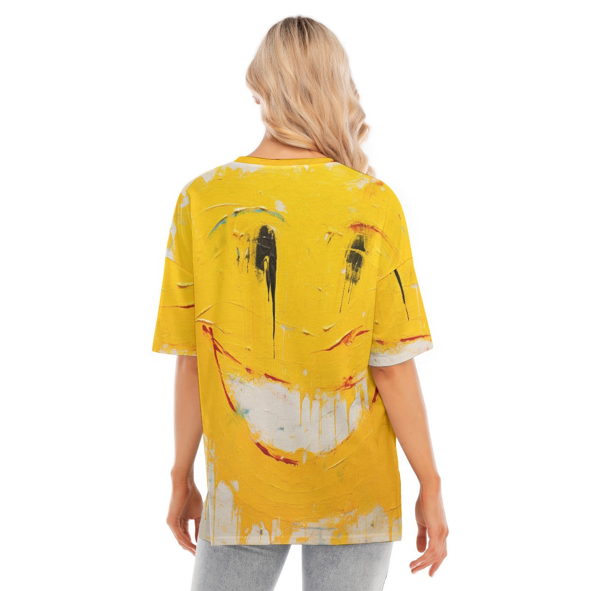 All-Over Print Women's Short Sleeves T-shirt With Hem Split