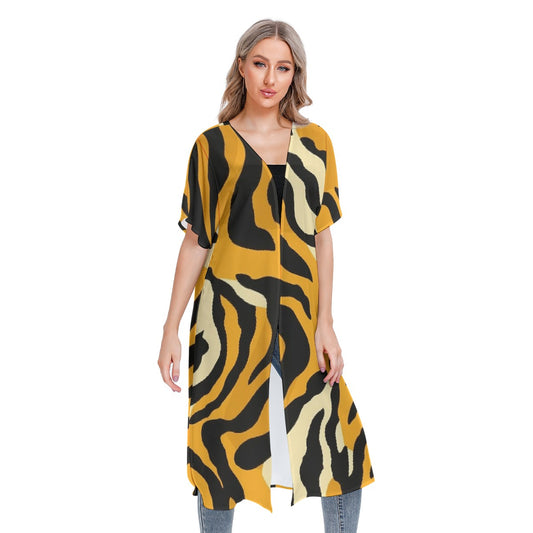 All-Over Print Women's Short Sleeve Cardigan