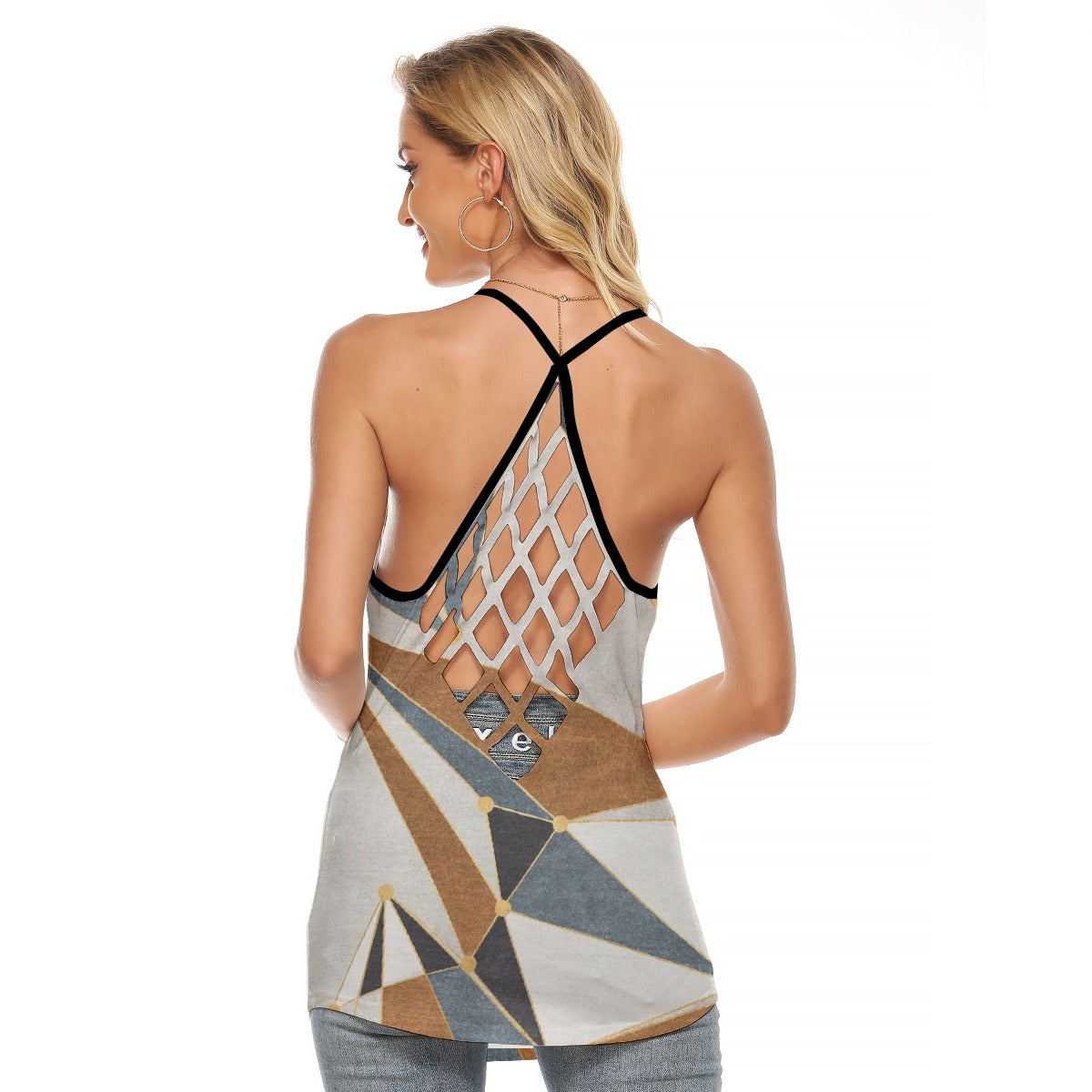 All-Over Print Women's Criss-Cross Open Back Tank Top