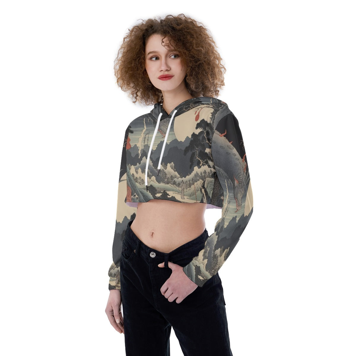 All-Over Print Women's Crop Top Hoodie
