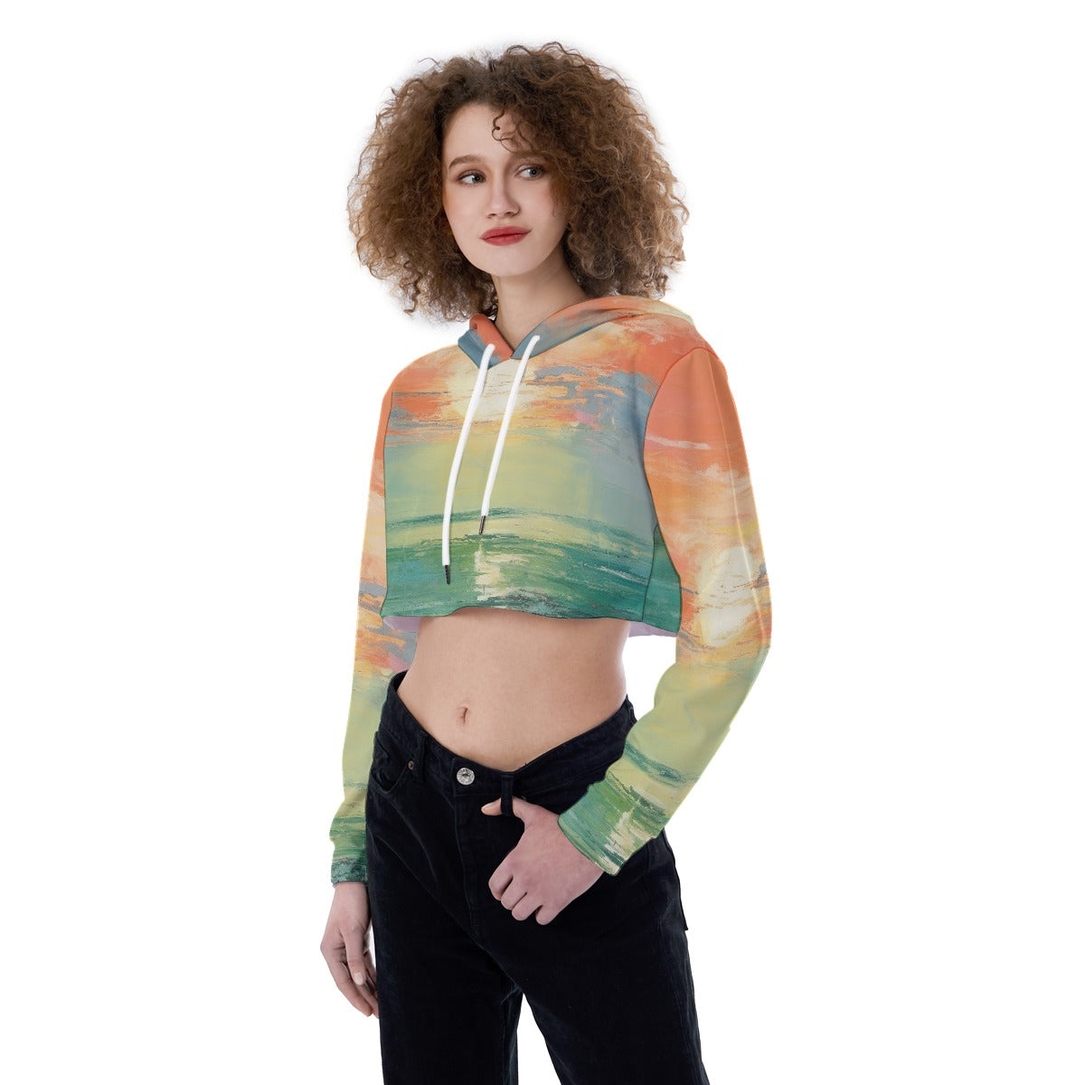 All-Over Print Women's Crop Top Hoodie