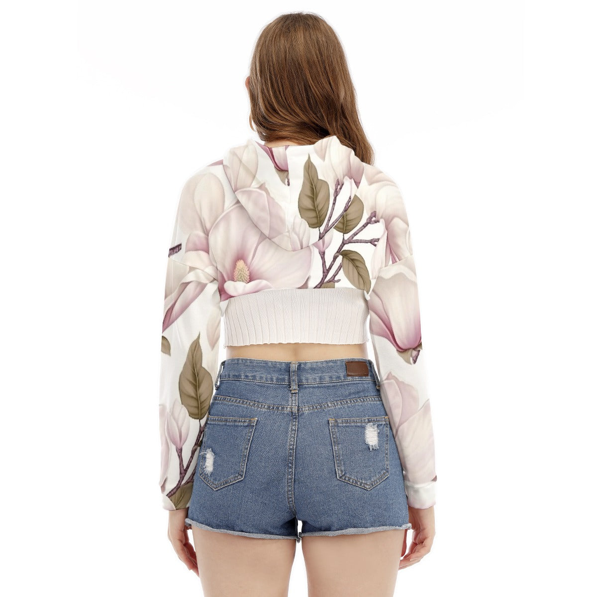 All-Over Print Women's Smock Short Hoodie With Long Sleeve