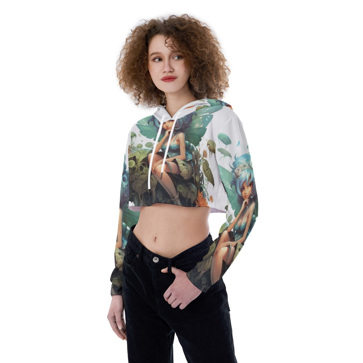 All-Over Print Women's Crop Top Hoodie
