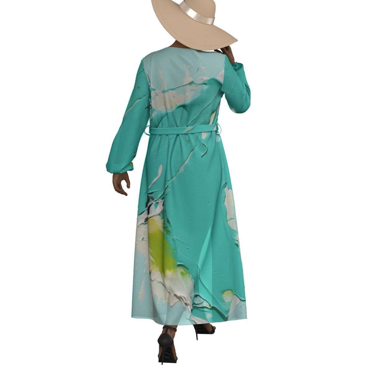 All-Over Print Women's Lace-up Chiffon Robe