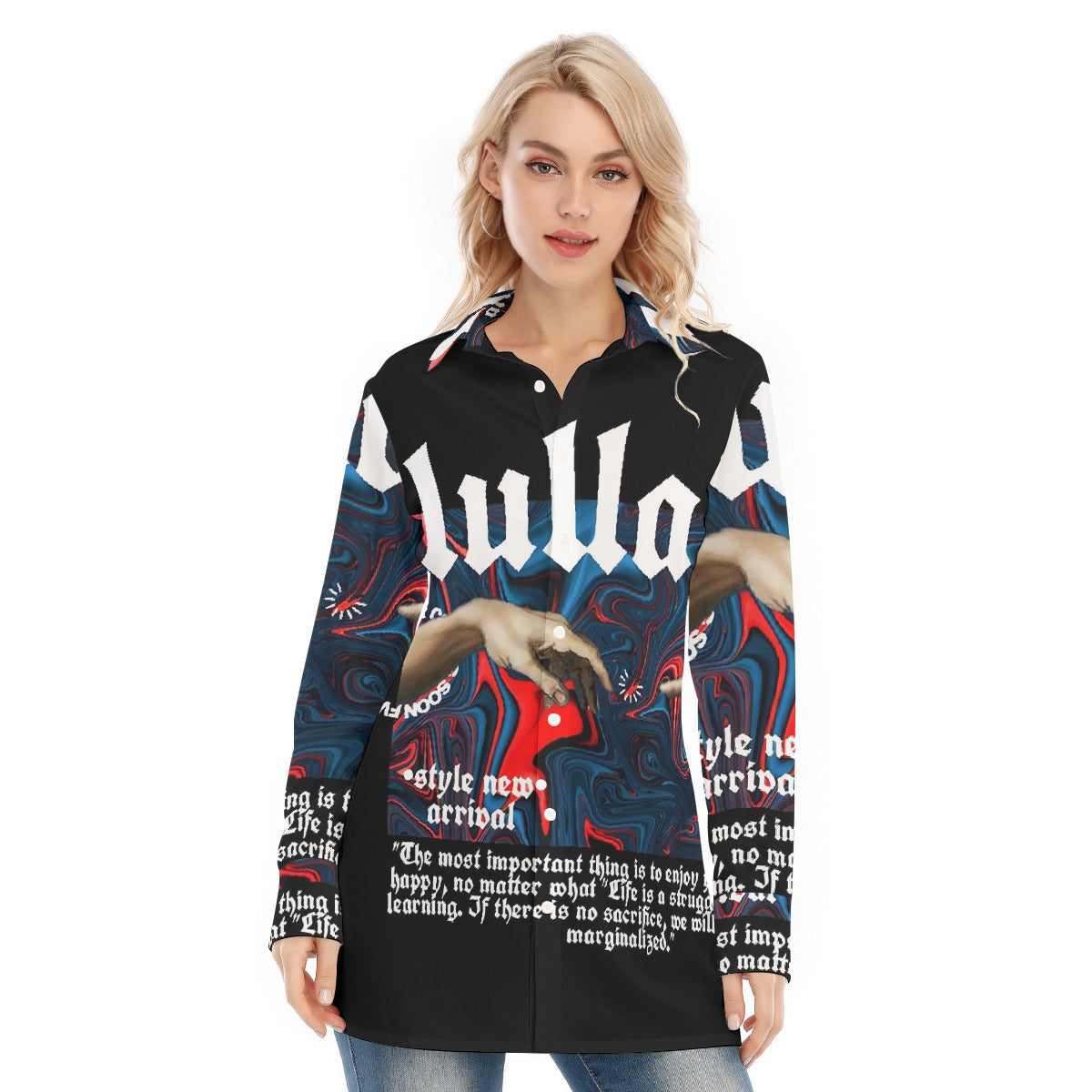 All-Over Print Women's Long Shirt