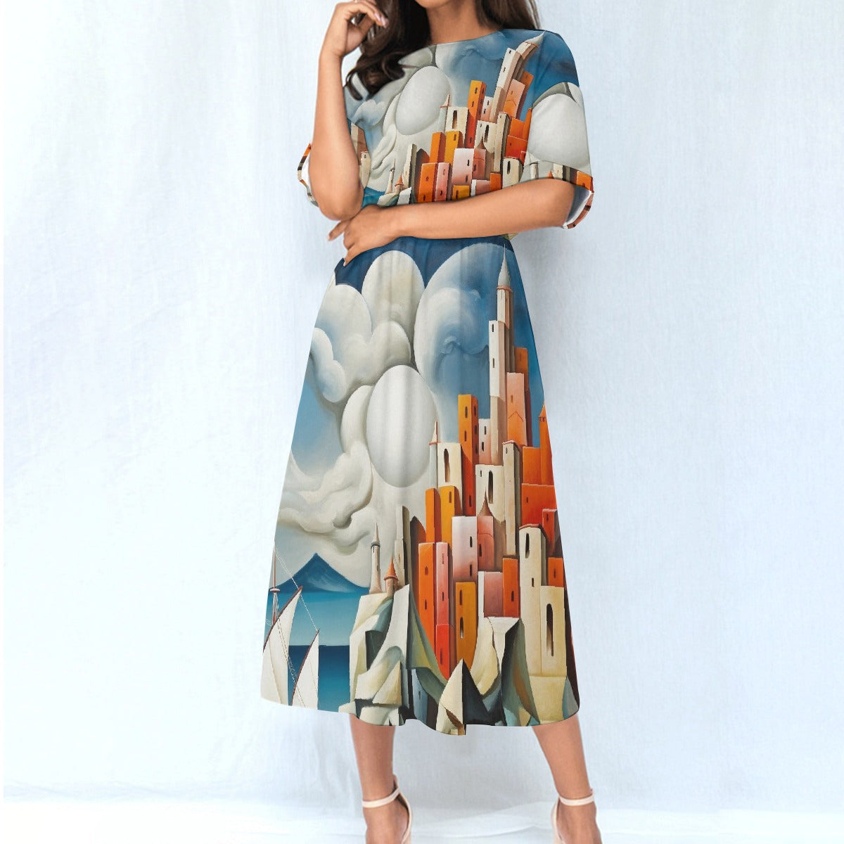 All-Over Print Women's Elastic Waist Dress