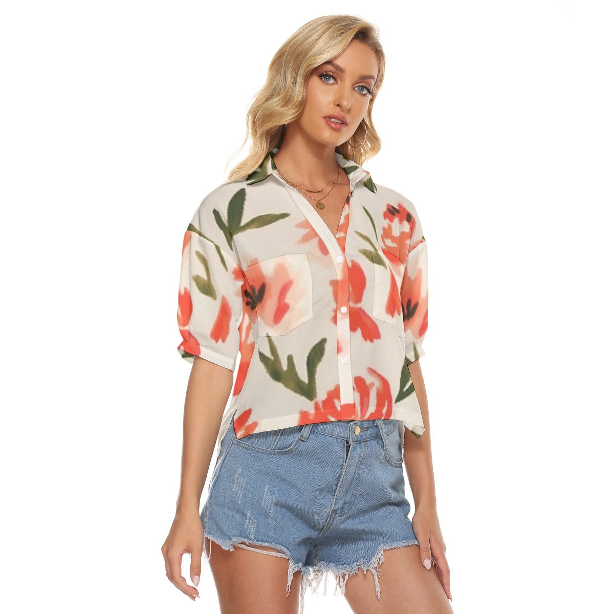 All-Over Print Women's V-neck Shirts