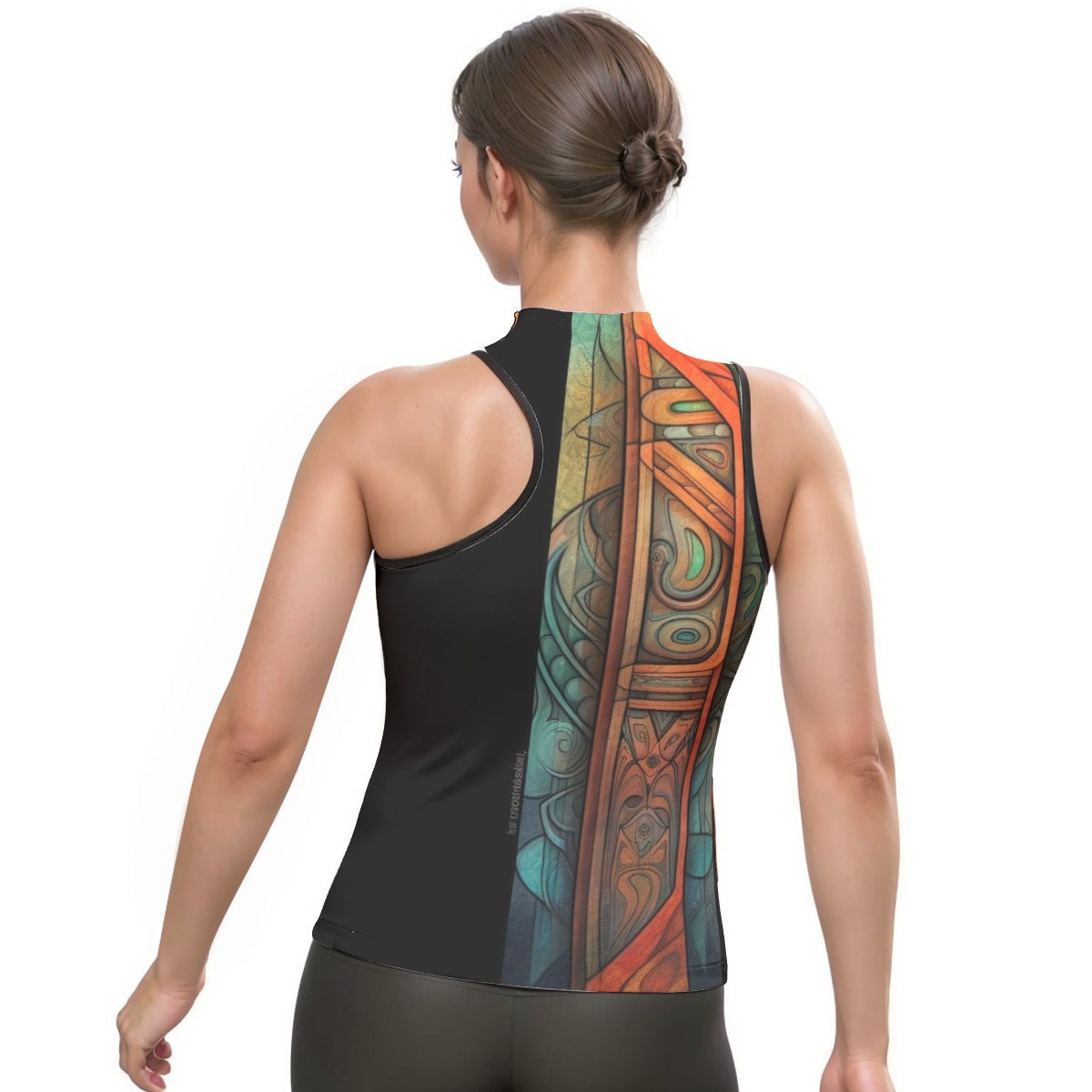 All-Over Print Women's Halter Sleeveless Asymmetrical Tank Top
