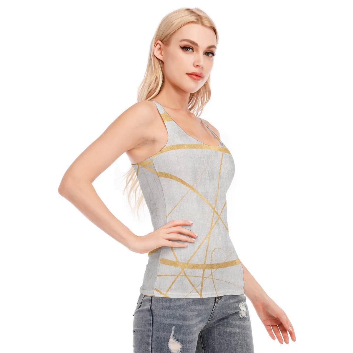 All-Over Print Women's Racer Vest | 190GSM Cotton