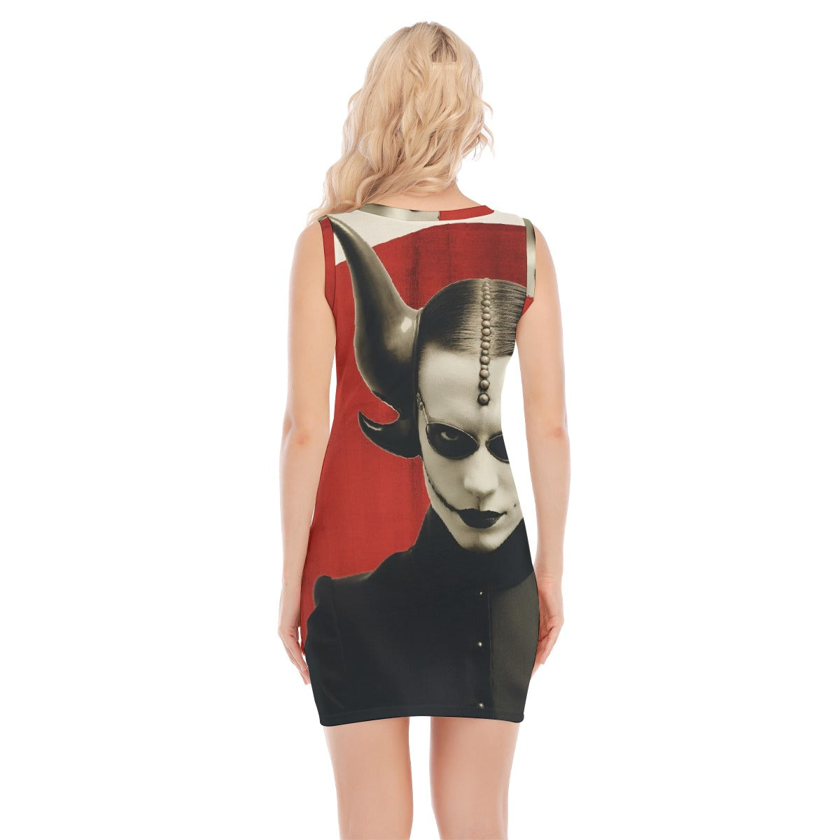 All-Over Print Women's O-neck Sleeveless Hip Skirt