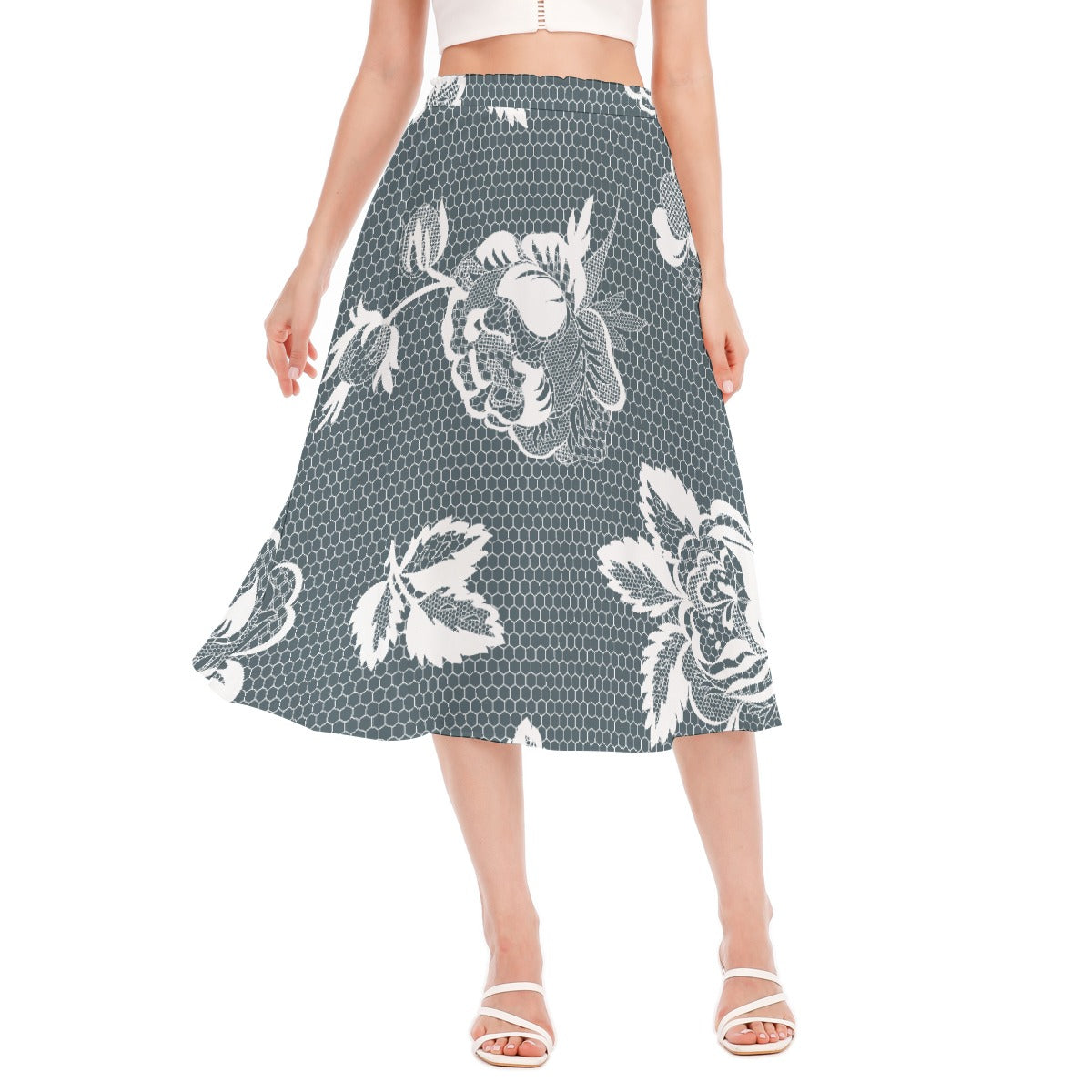 All-Over Print Women's Long Section Chiffon Skirt