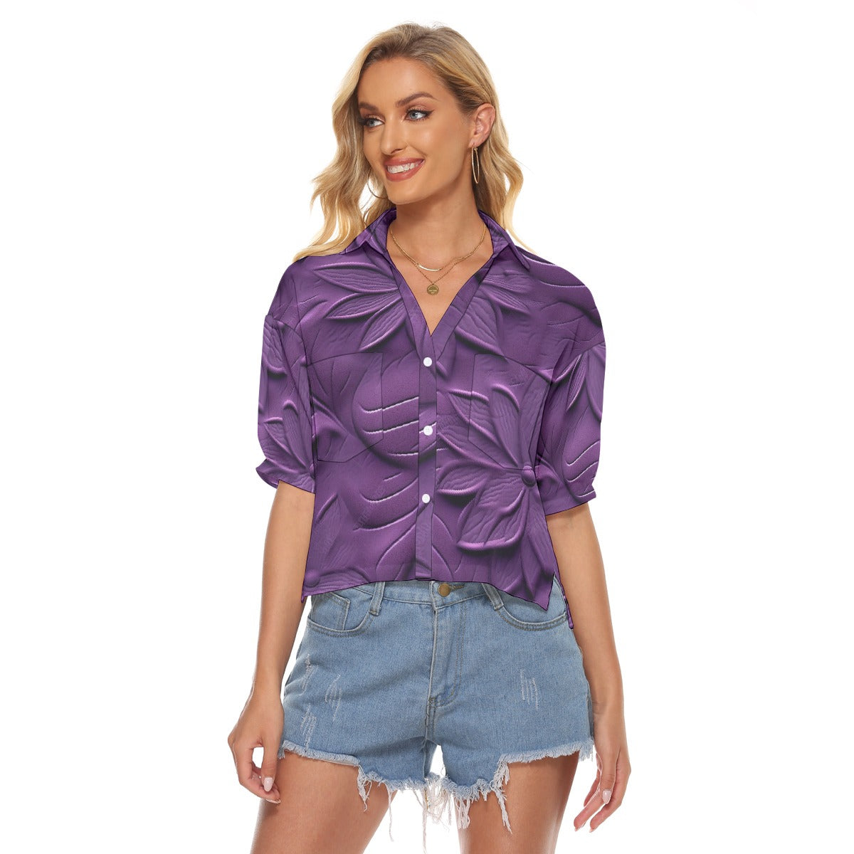 All-Over Print Women's V-neck Shirts
