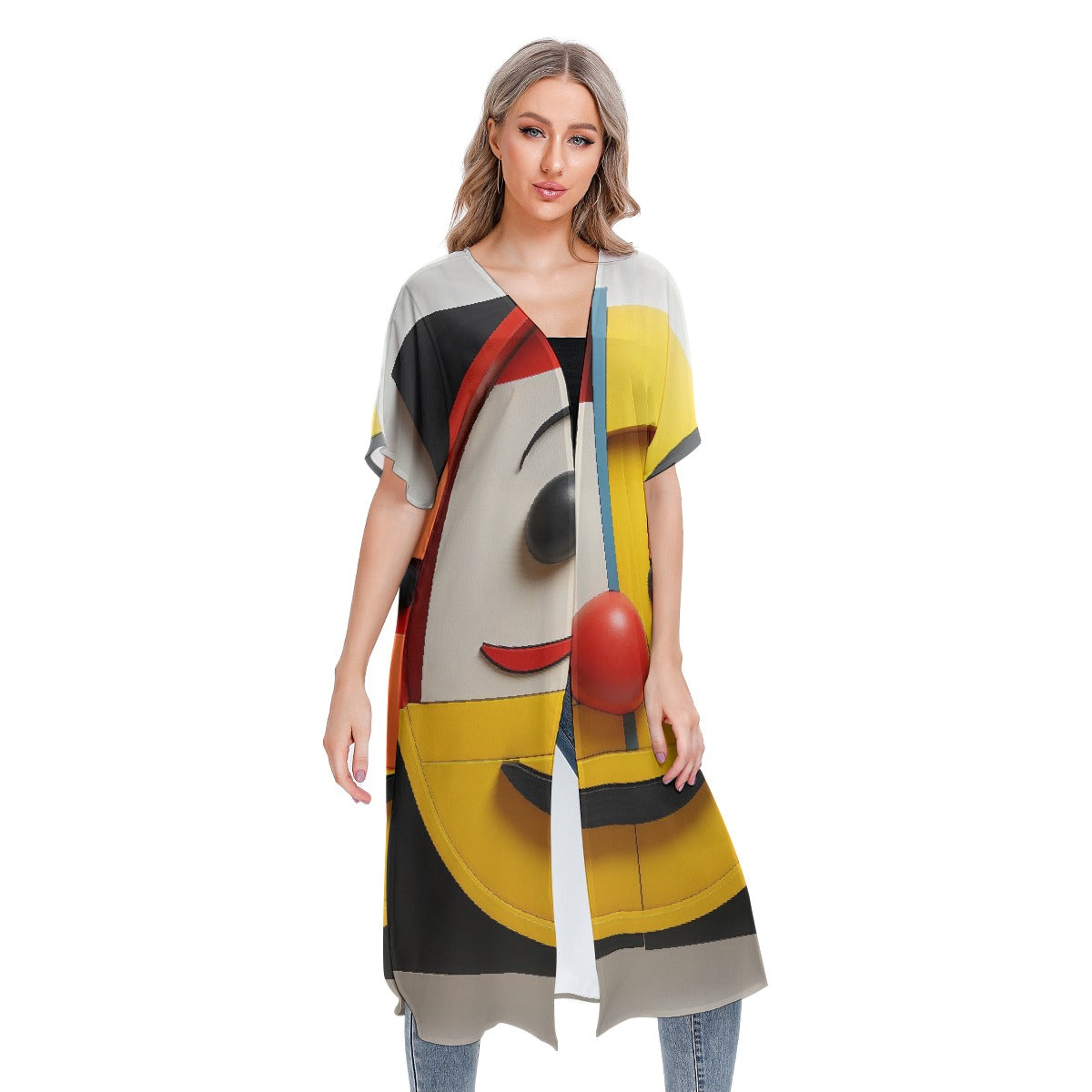 All-Over Print Women's Short Sleeve Cardigan