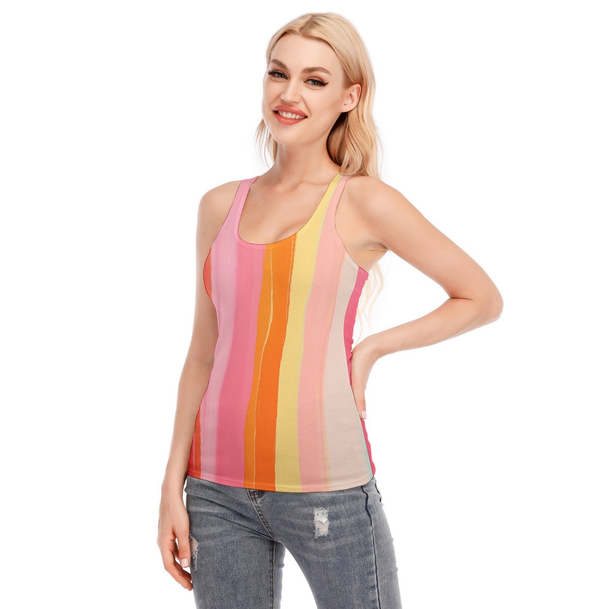 All-Over Print Women's Racer Vest | 190GSM Cotton