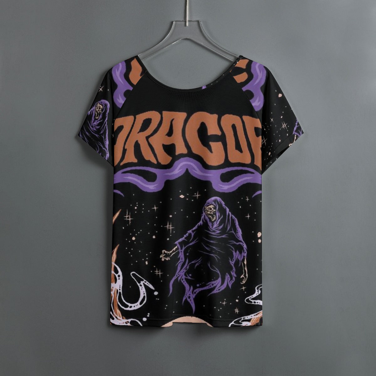 All-Over Print Women's Round Neck T-shirt With Raglan Sleeve