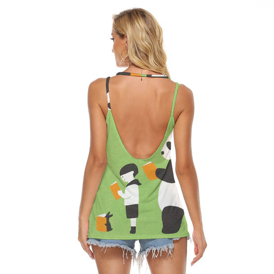 All-Over Print Women's Halter Top With Backless