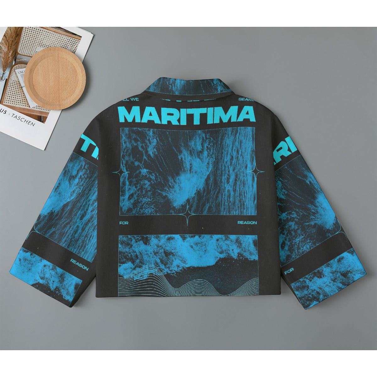 All-Over Print Women's Cropped Jacket | 245GSM Cotton