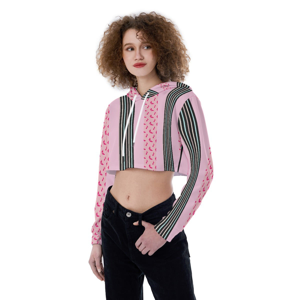 All-Over Print Women's Crop Top Hoodie