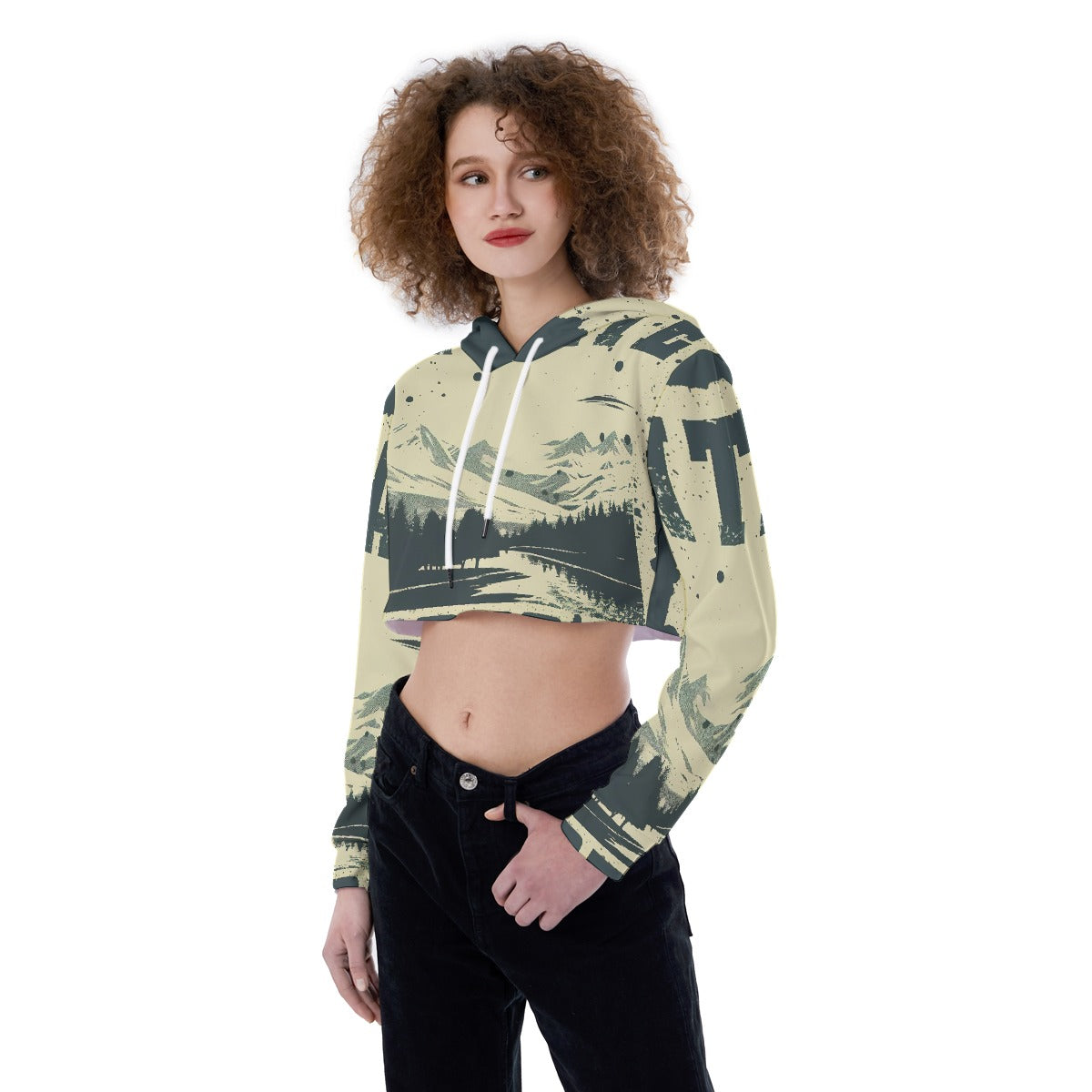 All-Over Print Women's Crop Top Hoodie