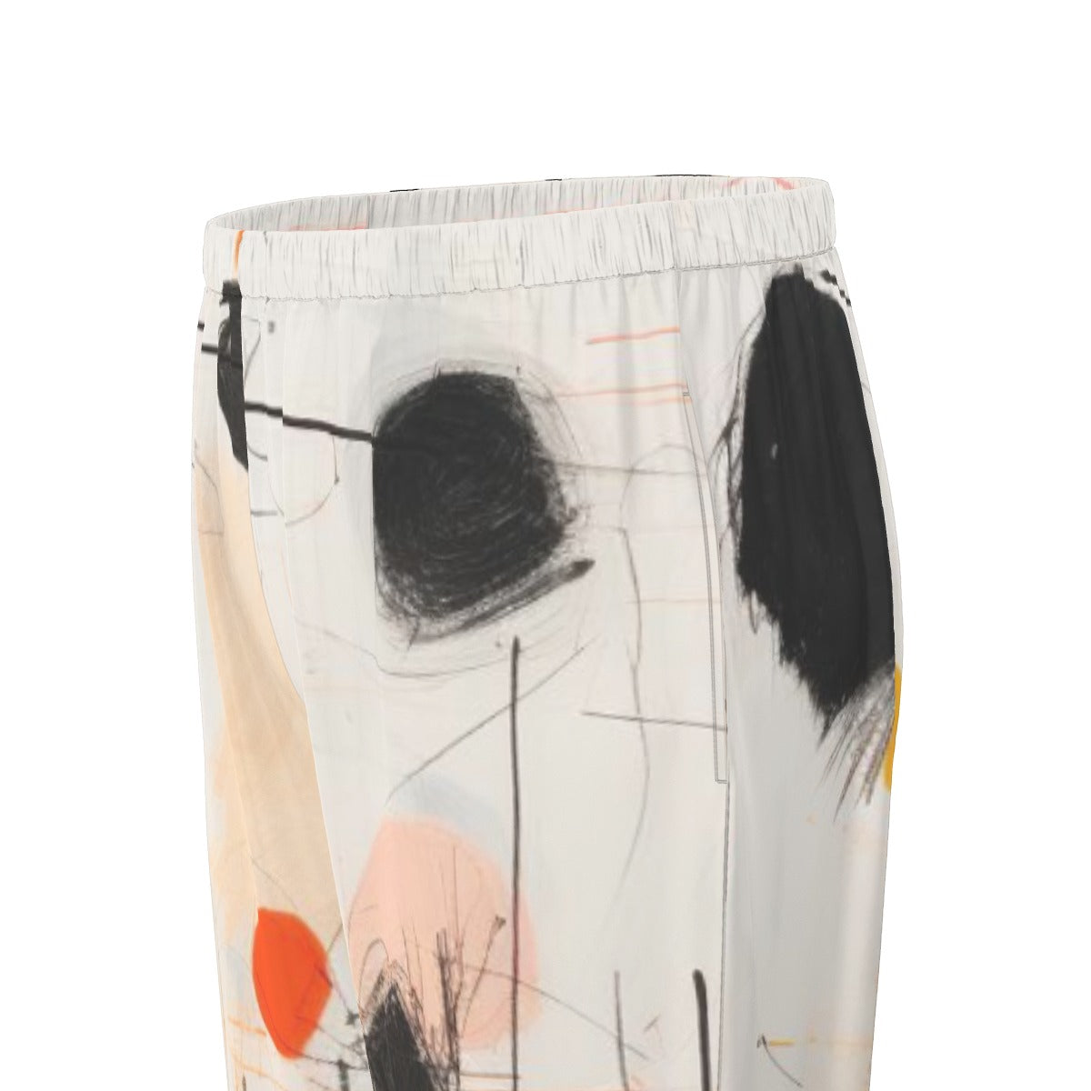 All-Over Print Women's Long Sleeve Pajama Set With Black Contrast Piping