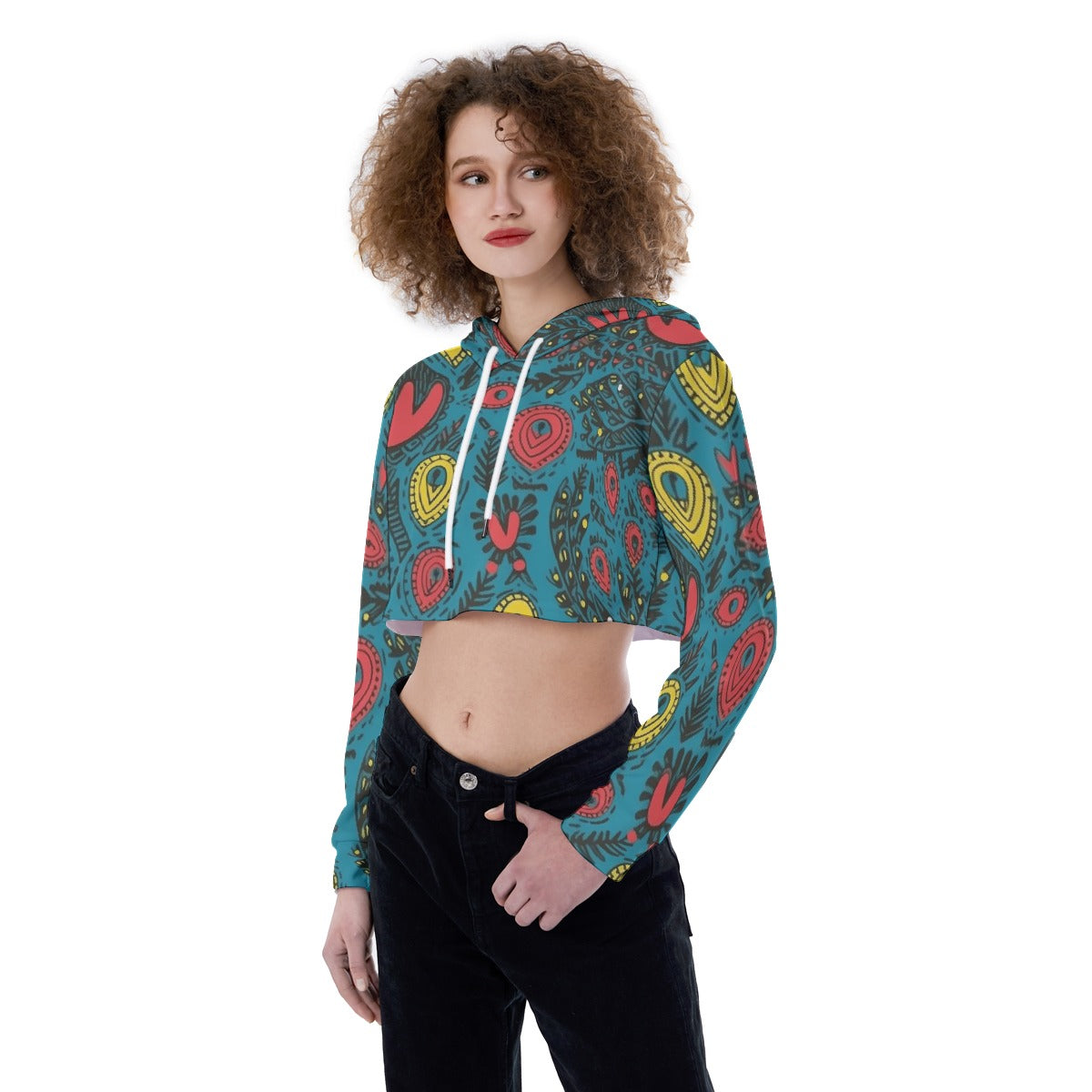 All-Over Print Women's Crop Top Hoodie