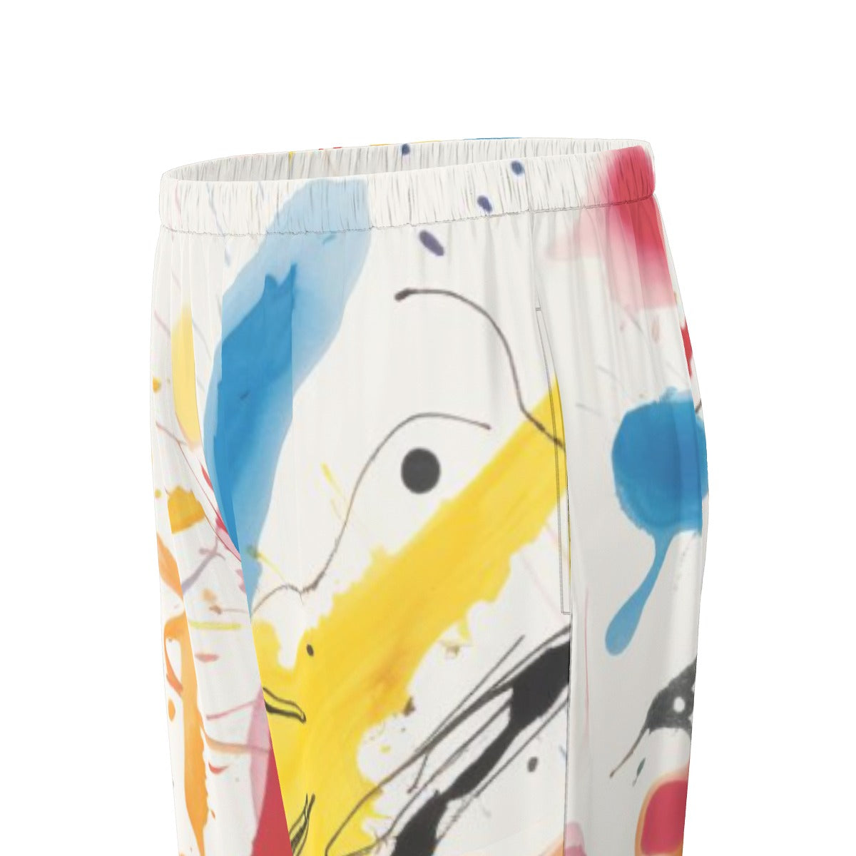 All-Over Print Women's Long Sleeve Pajama Set With Black Contrast Piping