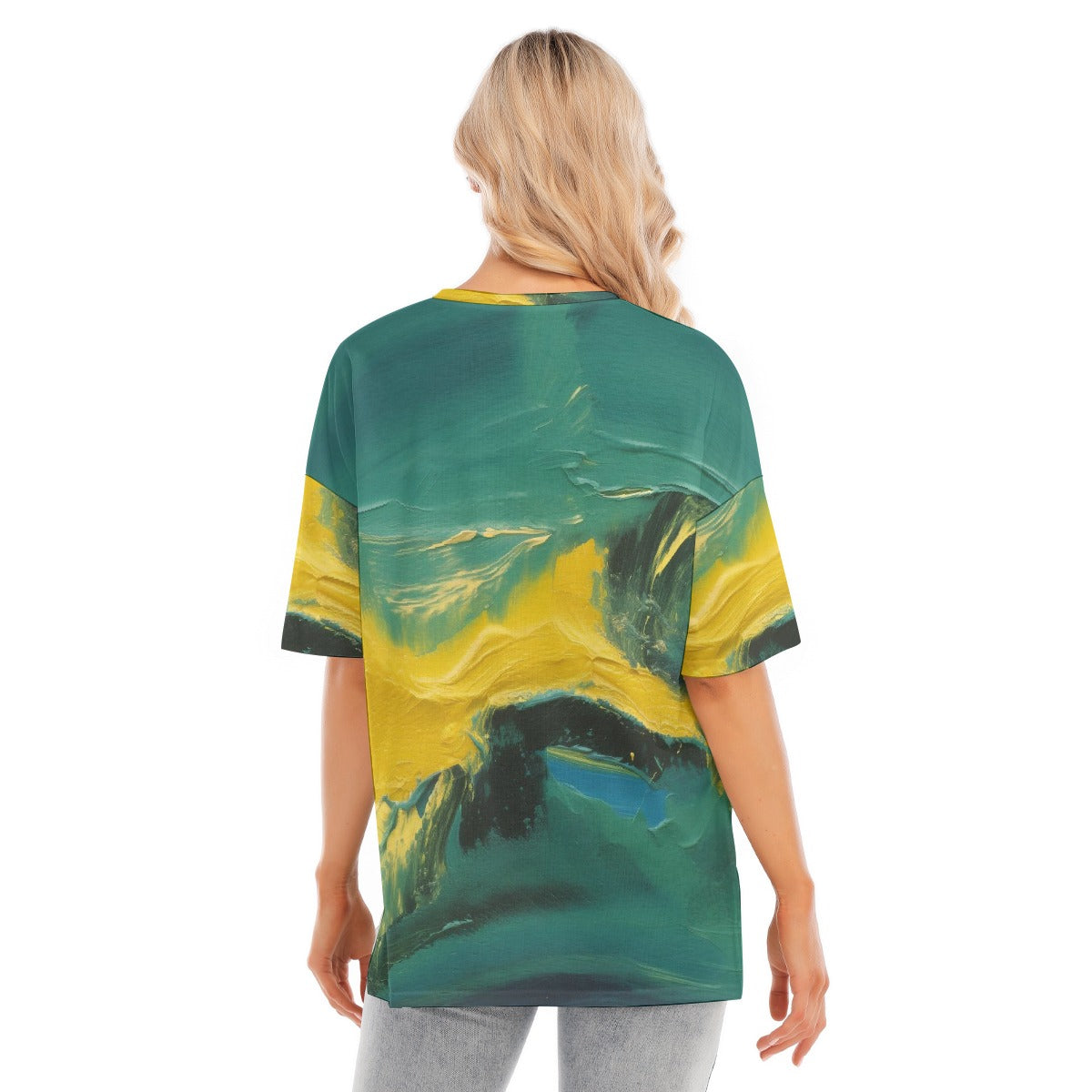 All-Over Print Women's Short Sleeves T-shirt With Hem Split