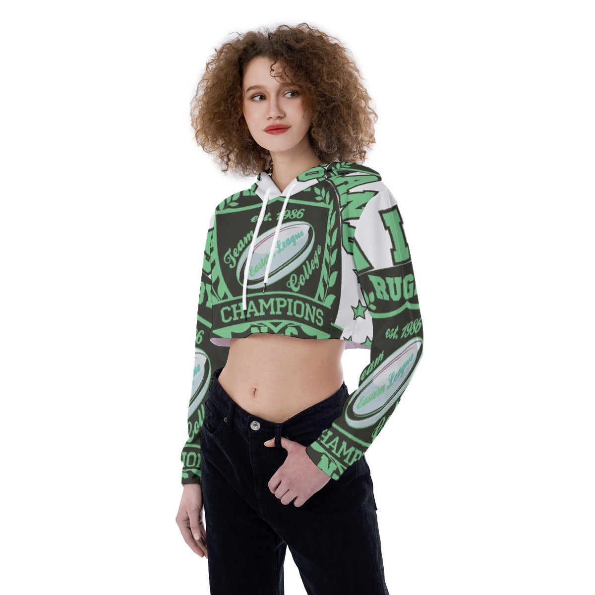 All-Over Print Women's Crop Top Hoodie