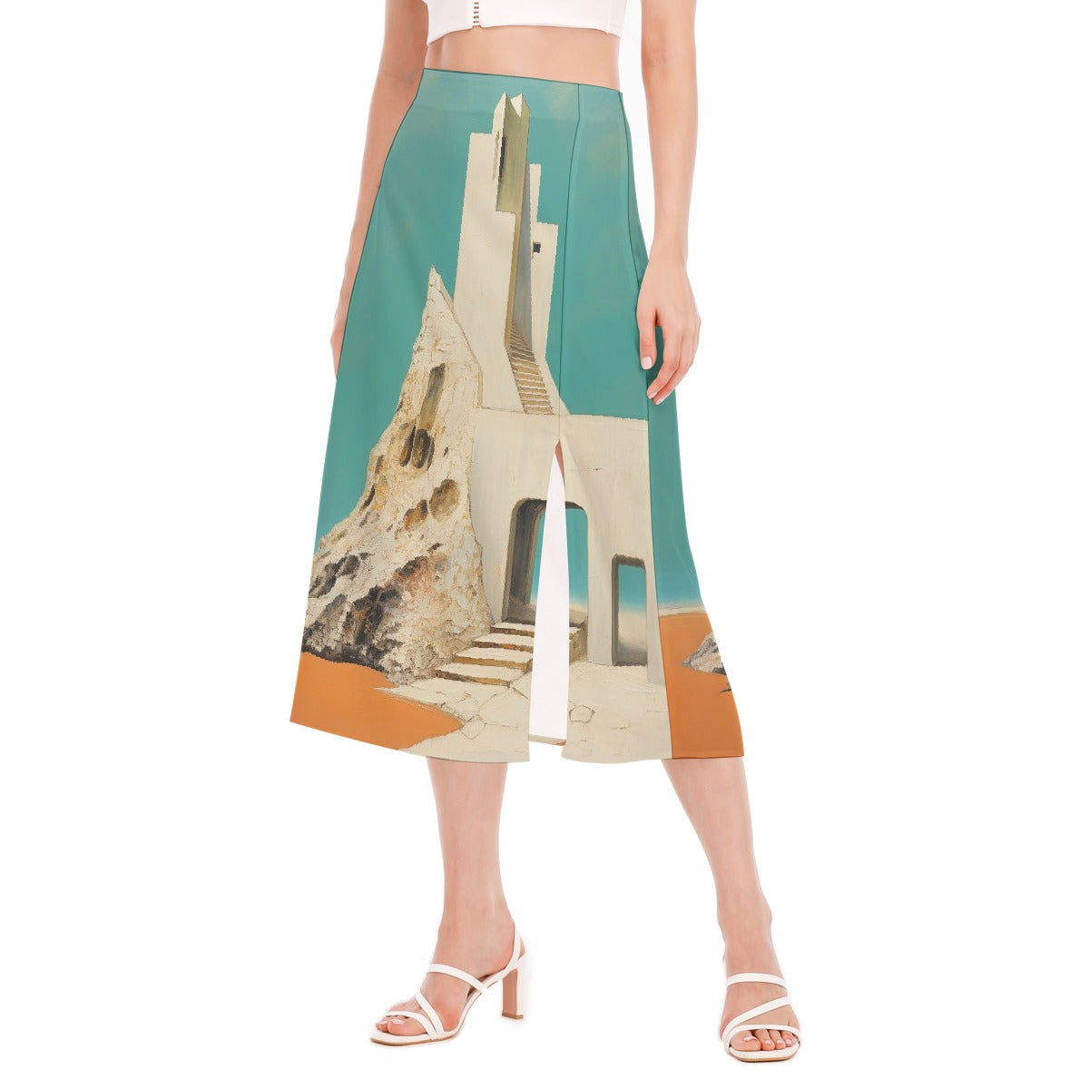 All-Over Print Women's High Slit Long Skirt