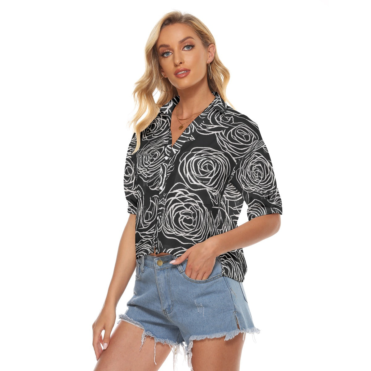 All-Over Print Women's V-neck Shirts