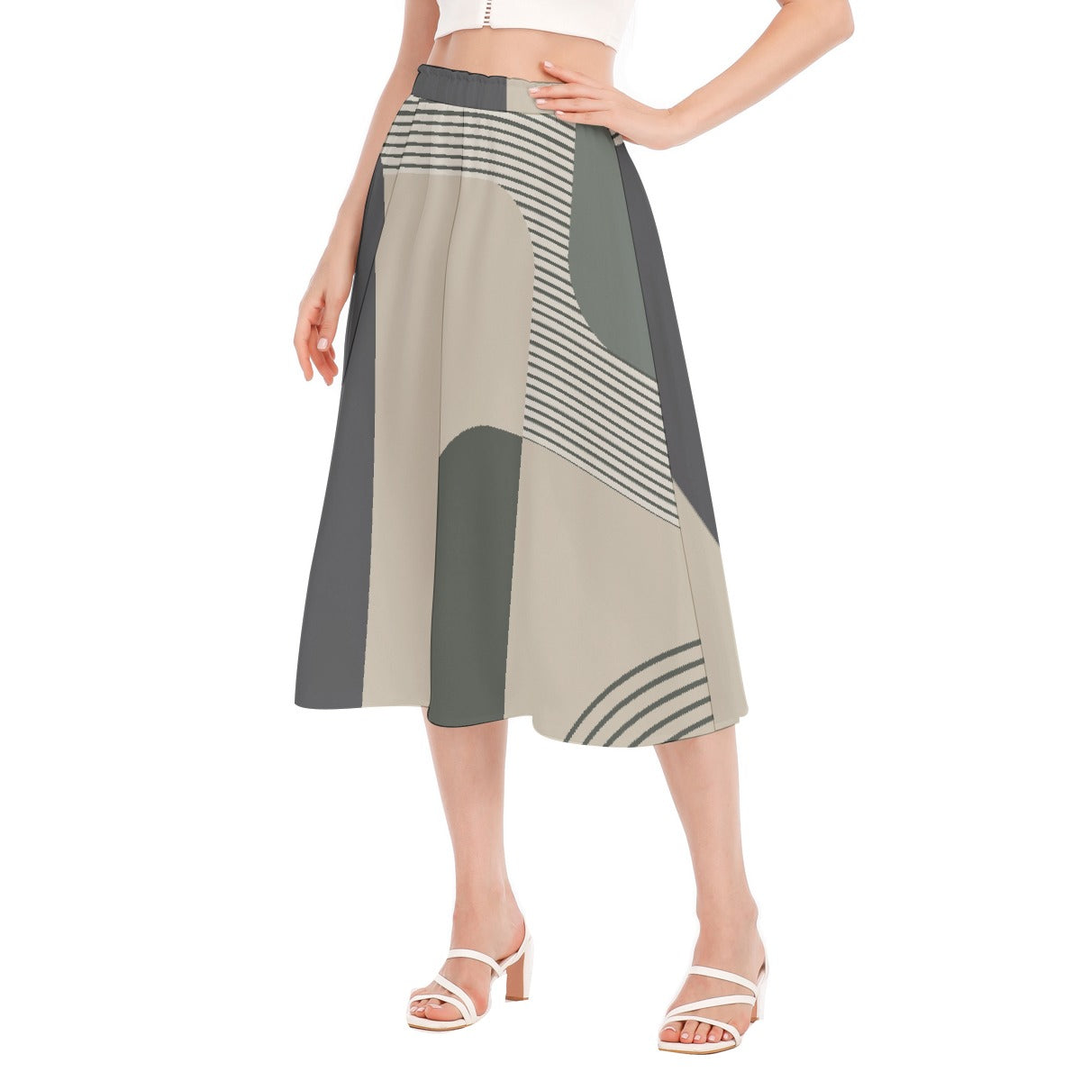 All-Over Print Women's Long Section Chiffon Skirt