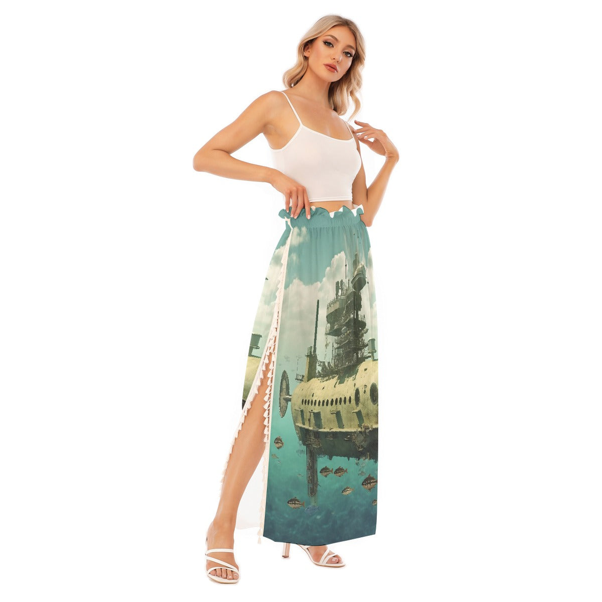 All-Over Print Women's Side Split Skirt