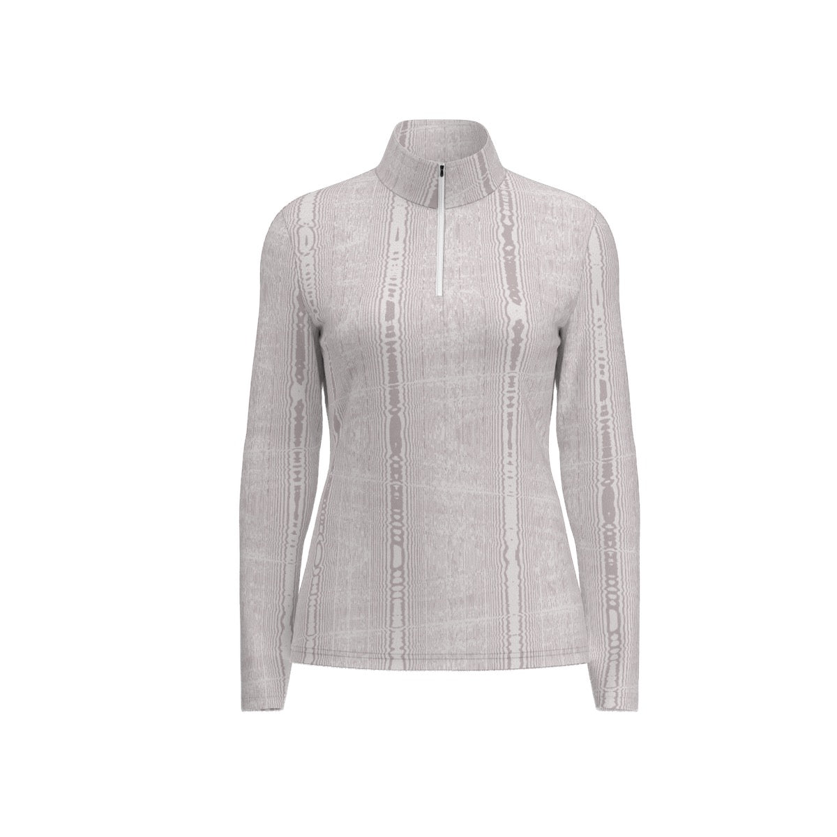 All-Over Print Women's Sports Collar Jersey With Long Sleeve