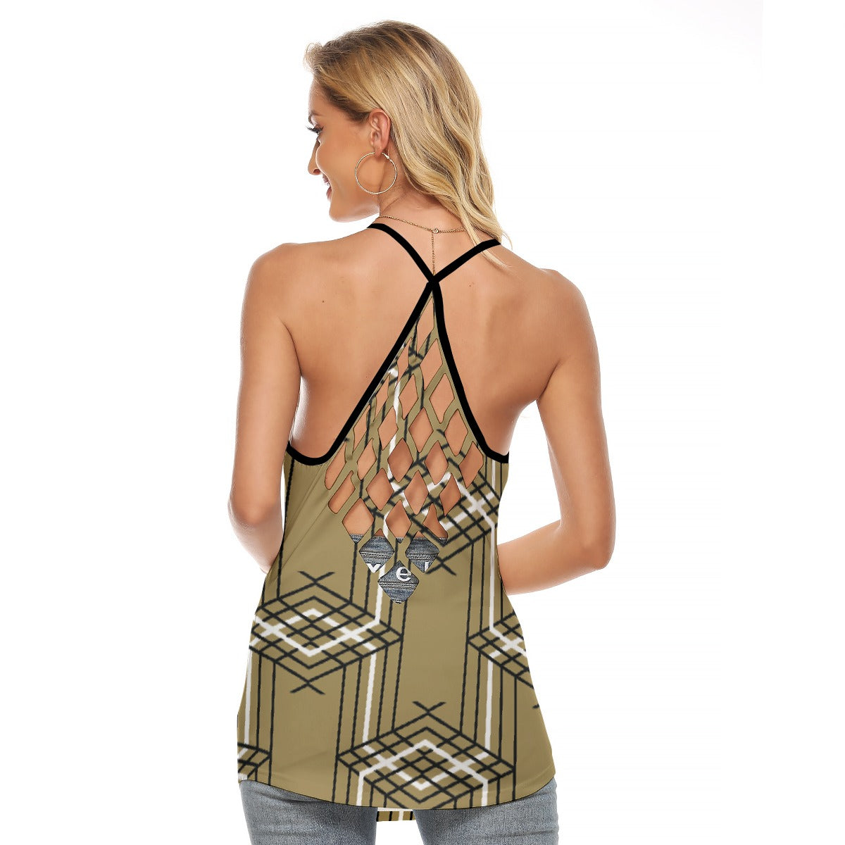 All-Over Print Women's Criss-Cross Open Back Tank Top