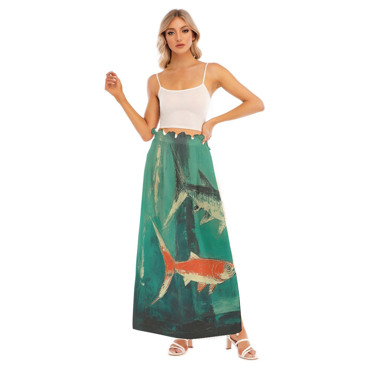 All-Over Print Women's Side Split Skirt