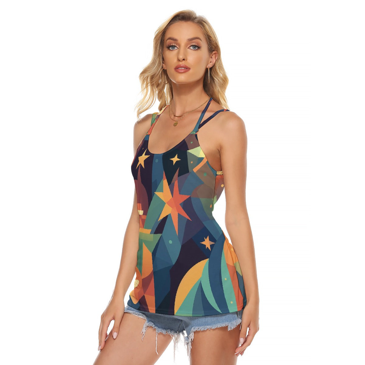 All-Over Print Women's Halter Top With Backless