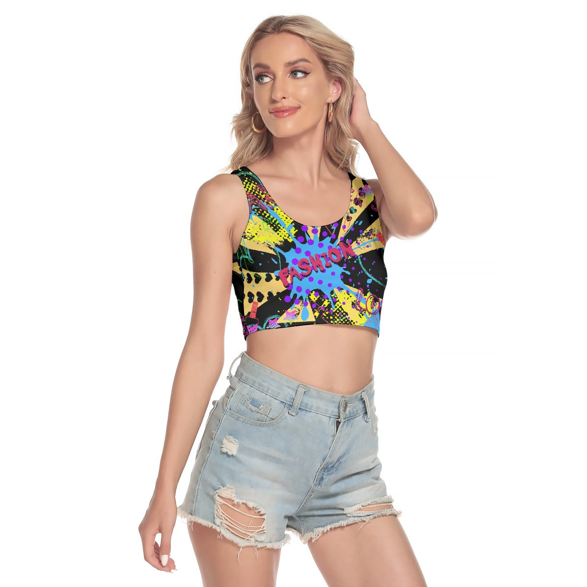 All-Over Print Women's Sport Crop Tank Top